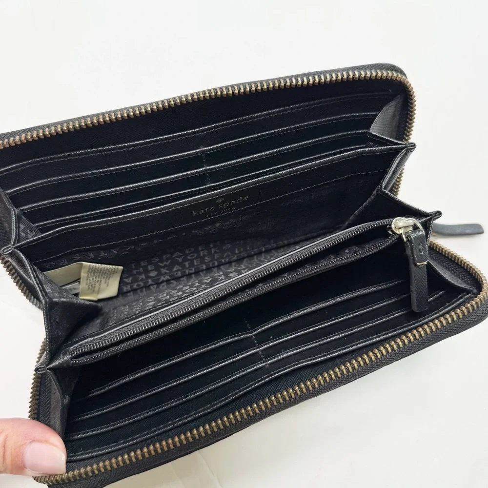 Kate Spade Large Black‎ Leather Continental Wallet